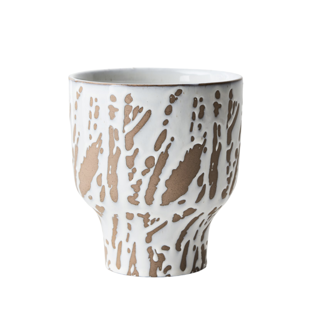 Nadiya Ceramic Indoor Plant Pot Sandy White Glaze