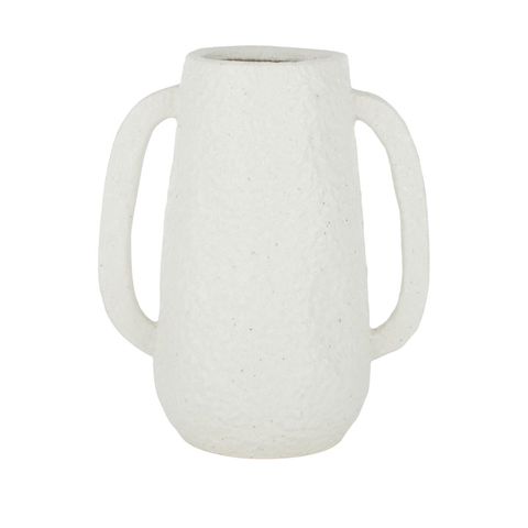 Cabat Ceramic Vase White with handles